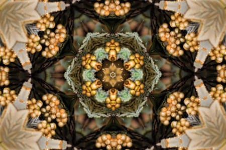 brown circular pattern of flowers
