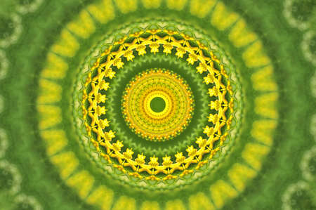 green and yellow circular ornamentの写真素材