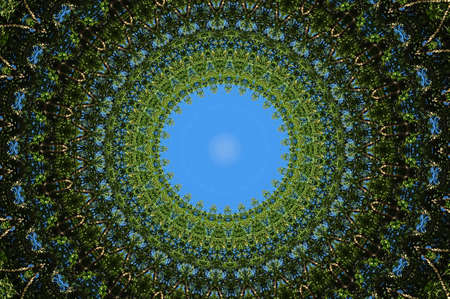 green ornamental kaleidoscopeの写真素材