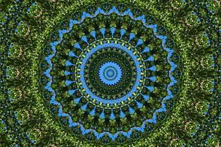 green ornamental kaleidoscopeの写真素材