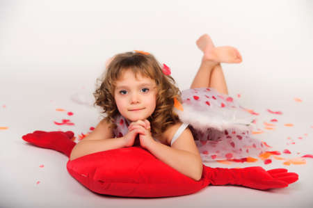 Valentine's Day Cupid Isolated on Whiteの写真素材