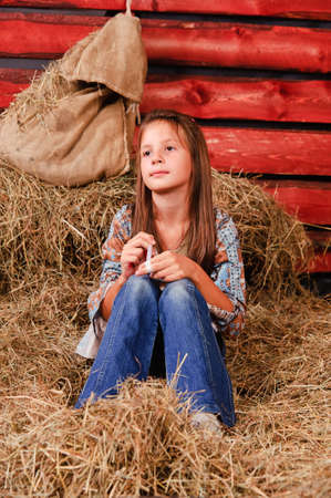 girl in the hayloftの写真素材