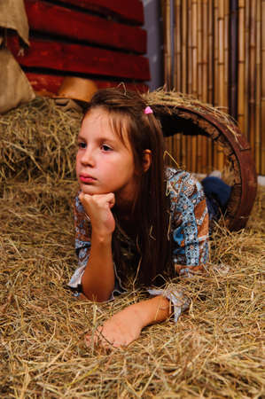 girl in the hayloftの写真素材