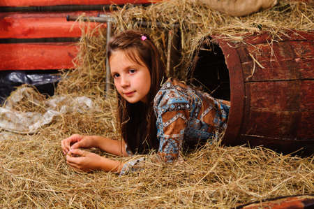 girl in the hayloftの写真素材