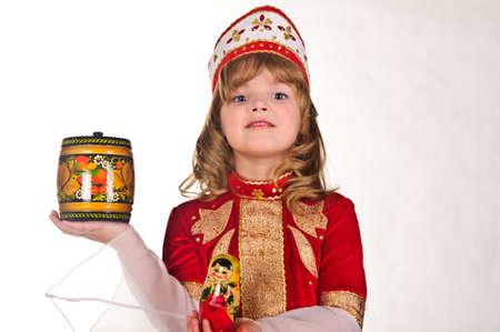 Russian girl in national dressの写真素材