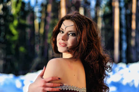 girl in medieval dressの写真素材