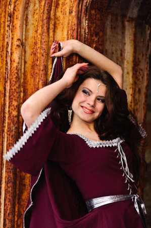 girl in medieval dressの写真素材