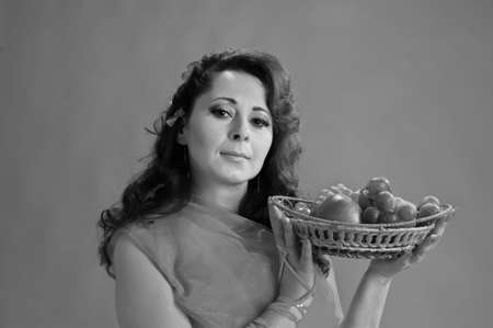 Autumn woman studioの写真素材