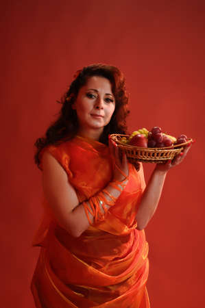 Autumn woman studioの写真素材