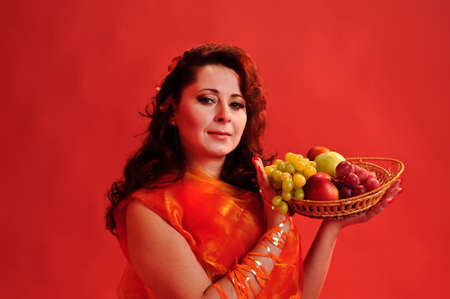 Autumn woman studioの写真素材