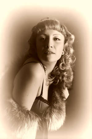 portrait of a beautiful stylish womanの写真素材