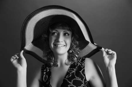 pin up girl in a hatの写真素材