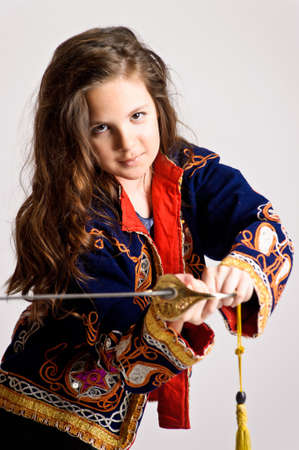 girl with swordの写真素材