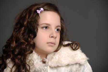 beautiful girl with curly hairの写真素材