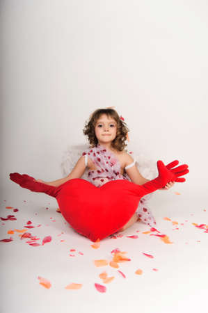 cherub with a heart
