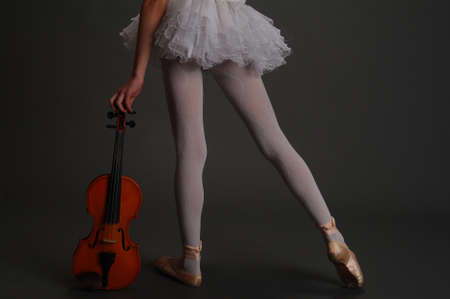 Ballerina Girl with violinの写真素材