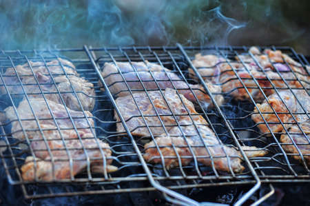 chicken skewersの写真素材