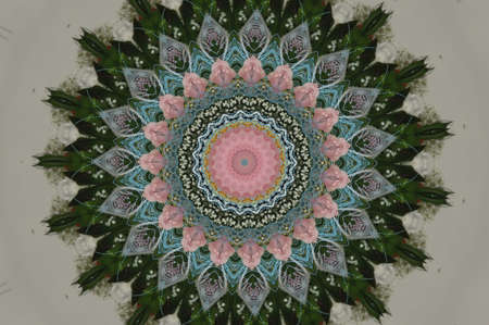 circular pattern of green tones ornament