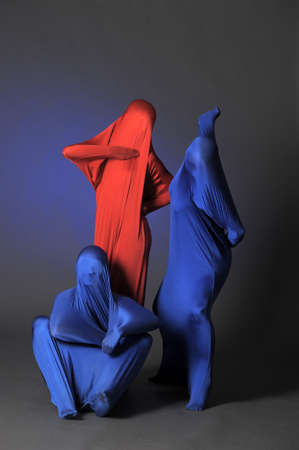 three abstract human figuresの写真素材