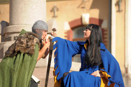 love story in the medieval styleの写真素材
