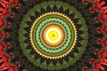 green with red the circular ornament, can be used as a background