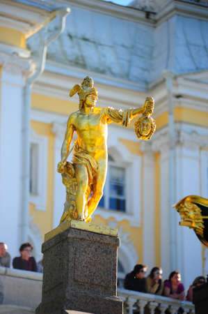 Ensemble of Grand Cascade in Petrodvorets (Peterhof) St. Petersburg, Russia の写真素材