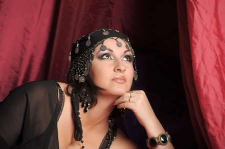 Beautiful Belly Dancer Lying Down 