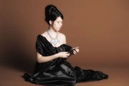 Girl with Blue Necklaceの写真素材