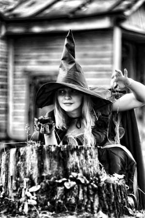 Witch in the hatの写真素材