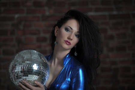 Disco girl with mirror ball 