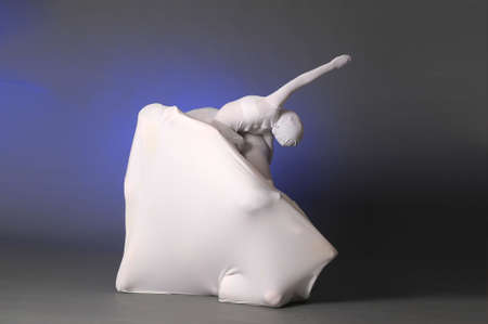 abstract figures dancing in a whiteの写真素材