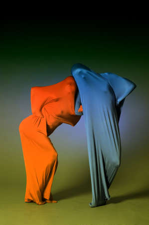 two abstract dancing figuresの写真素材