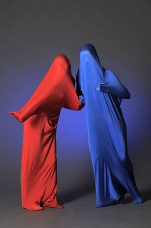 two abstract dancing figuresの写真素材