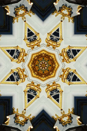 brown with blue kaleidoscope