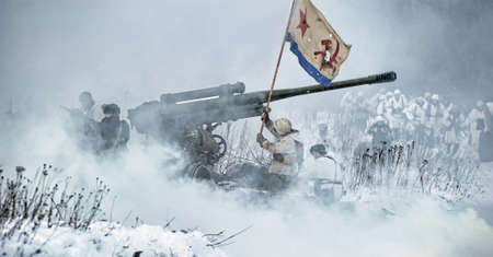 Reconstruction of a major military operation of the Leningrad Front - The January Thunder,  lifting of the blockade of Leningrad.のeditorial素材