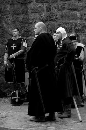 in Vyborg Castle, the annual International Festival of Military History connoisseurs and lovers of the Middle Ages, "Knightのeditorial素材