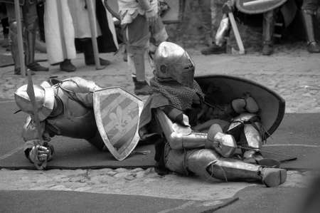 in Vyborg Castle, the annual International Festival of Military History connoisseurs and lovers of the Middle Ages, "Knightのeditorial素材