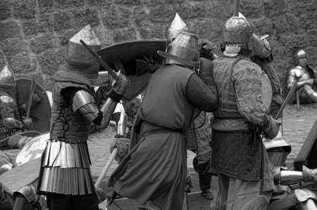 in Vyborg Castle, the annual International Festival of Military History connoisseurs and lovers of the Middle Ages, "Knightのeditorial素材