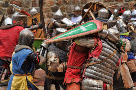 in Vyborg Castle, the annual International Festival of Military History connoisseurs and lovers of the Middle Ages, "Knightのeditorial素材