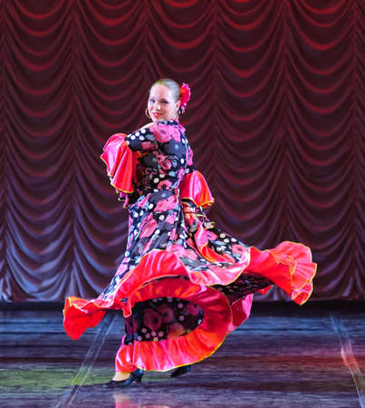Gypsy dance, childrens dance performance team, St. Peterbuog, Russiaのeditorial素材