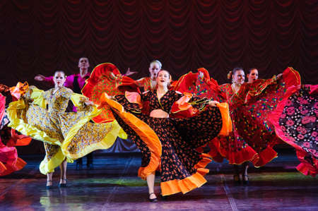 Gypsy dance, childrens dance performance team, St. Peterbuog, Russiaのeditorial素材
