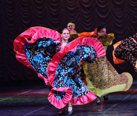 Gypsy dance, childrens dance performance team, St. Peterbuog, Russiaのeditorial素材