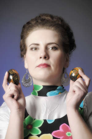girl in traditional russian folk dress