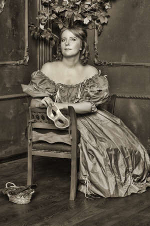 vintage  woman with a mask