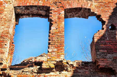 View of destroyed building in ancient fortressの写真素材