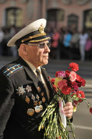 Veterans of the Second World War on Victory parade in St. Petersburg, Russia, on May 9 2012のeditorial素材