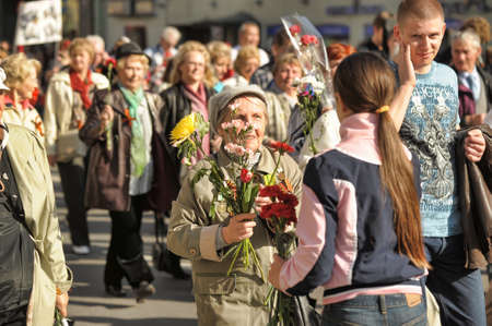 Veterans of the Second World War on Victory parade in St. Petersburg, Russia, on May 9 2012のeditorial素材