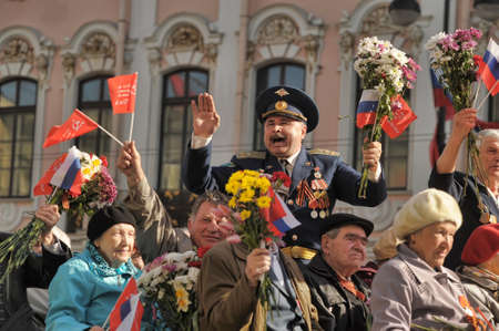 Veterans of the Second World War on Victory parade in St. Petersburg, Russia, on May 9 2012