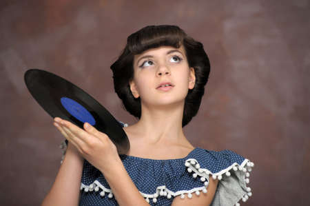 the girl with vinyl records