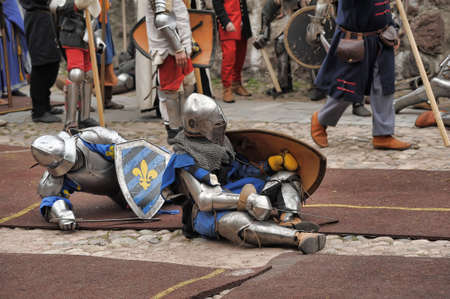 in Vyborg Castle, the annual International Festival of Military History connoisseurs and lovers of the Middle Ages, "Knightのeditorial素材